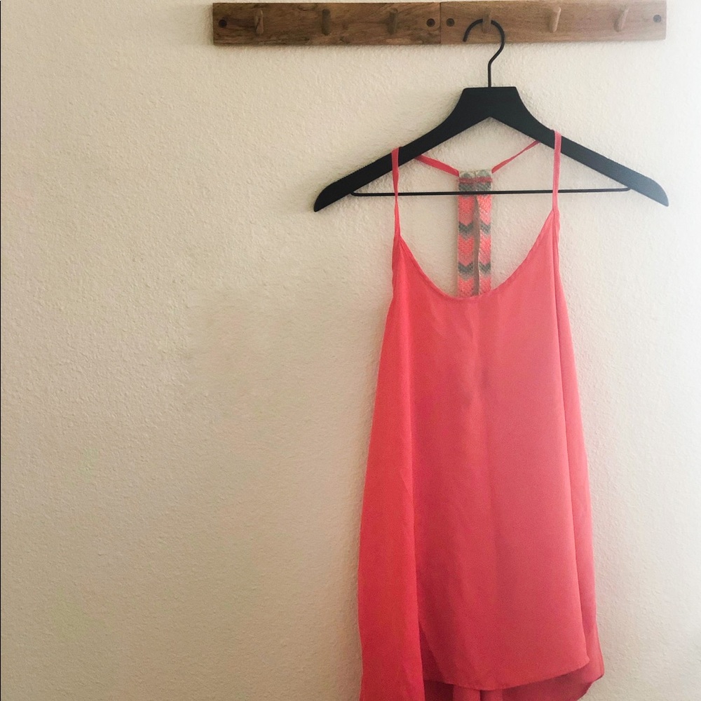 Full Tilt Coral T-back Spaghetti Strap Shirt